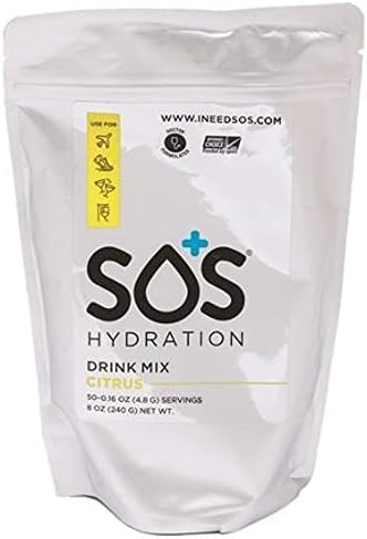SOS Hydration- Electrolyte and Mineral Drink Mix- Lemon-Lime- 50 Serving Refill Pouch (300g) | Low Sugar | Keto Certified| Non-GMO | Gluten Free |