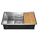33-Inch Undermount Kitchen Sink Deluxe Stainless Steel Single Bowl Kitchen Sink with Built-In Drain
