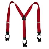 CTM® Mens Elastic Button End Dress Suspenders (Tall Available)