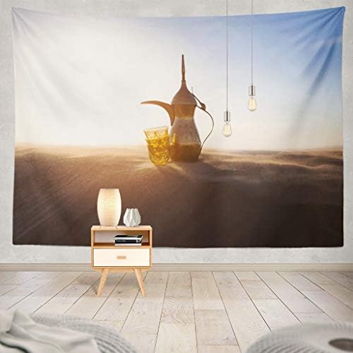 ONELZ Wall Hanging Tapestry Arabic Coffee Desert Ramadan Coffee Desert Eid Tea Cup Drink Teapot Decor Collection Bedroom Living Room 60 L X 80 W Polyester Polyester Blend
