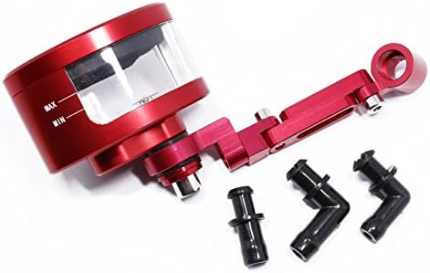 Universal CNC Front Brake Clutch Cylinder Fluid Oil Reservoir Tank Cap+Bracket Motorcycle for CBR400R CBR500R CB600 (Red)