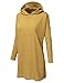 JJ Perfection Womens Loose Fit Knitted Sweater Hoodie Top Dress Mustard 2XL