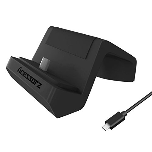 USB C Charger, Acessorz USB 3.1 to Type-C Desktop Sync & Charge Dock Station Charging Cradle Stand for Google Pixel, Pixel XL, OnePlus 2 3 3T, Huawei Mate 9, LG G5, LG V20, Google Nexus 5X/6P (Black)