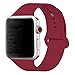 Band for Apple Watch 38mm, Guangzhi New Design (Metal Tuck Clasp Ouside/Correct Wearing Way in 4th Image) Soft Silicone Sport Strap Band for iWatch Series 1 / 2 / 3, Sport, Edition,38mm,Rose Red