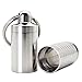 PPFISH Pill Holder Keychain - Compact Stainless Steel Nitro Pill Fob - Adjustable Length Design Waterproof Pill Case Container for Traveling