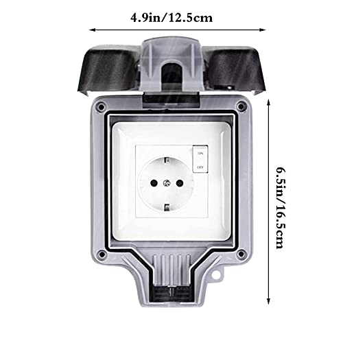 Colorful Außensteckdose Steckdose, IP66 Wasserdicht Wetterfest Schutzkontakt Wandsteckdose Hochleistungs Schalt External… – Bild 8