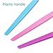 Alcoon 30 Pieces Rubber Nail Cuticle Pusher Tipped Plastic Handle Nail Art Tool Rubber Tipped Nail Cleaner (10 Pink, 10 Blue, 10 Purple)