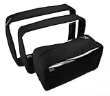 Packies Zip Top Packing Cubes / Cosmetic Bags - Black - Set of 3 (Microfiber - Large)