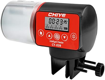 Upslon 魚用自動給餌器 静音 餌やり器 タイムフィーダー 金魚オートフィーダー 水族水槽用 熱帯魚 えさ 水槽セット 自動餌やり機 多回転数 多段階 フードタイマー 出張 旅行 急用などの留守中の餌やり Cy039 レッド Colegiofrancesmarybuss Com