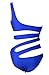 NE Norboe Women's One Shoulder Sexy High Cut One Piece Swimsuits Padded Swimwear for Women Bikinis(s, Blue)