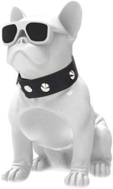 PENGWH Bluetooth Speaker, Bulldog Bluetooth Speaker, Full Body Dog Drop Speaker, Cool Bluetooth Speaker for Smartphone, Laptop,White,Big