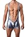 TESOON Men Sexy Leather Bodysuit Singlet Leotard Underwear