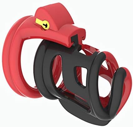 Bondage Masters Innovative Light Weight Male Chastity Device with 4 Size Back Rings, Mixed, 200 g, Red/Black, 200 g (Pack of 1)