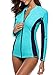 ATTRACO Women's Rashguard Swimsuit Zip Front Sun Protection Swim Shirt UPF 50+