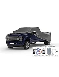 Cubierta de camión resistente a la intemperie Compatible con Dodge Ram 3500 Crew Cab 2010 2019 ~ Cama de 8 pies   5L para exteriores e interiores   Protéjase de la lluvia, la nieve, el granizo, el sol   Cable antirrobo, bolsa y correas contra el viento
