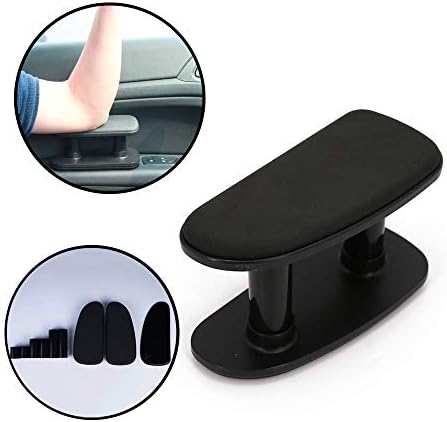 OKAWADACH Car Armrest Memory Foam Soft Rest Pads Central and Side Adjustable Height with a Gel Pad (Black)