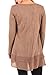 PRETTODAY Women's Casual Tunic Tops Crew Neck Shirts Chiffon Hemline Loose Blouses Brown