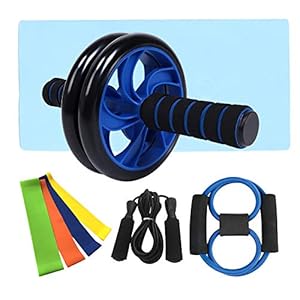 Weiyiroty Core Strength Training Sets 4 Stks, Volledige Body Workout Abdominale Training Roller Wheel Skipping Rope…