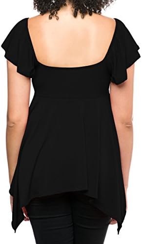 eVogues Plus size Deep V-neck Asymmetric Slimming Top Made in USA