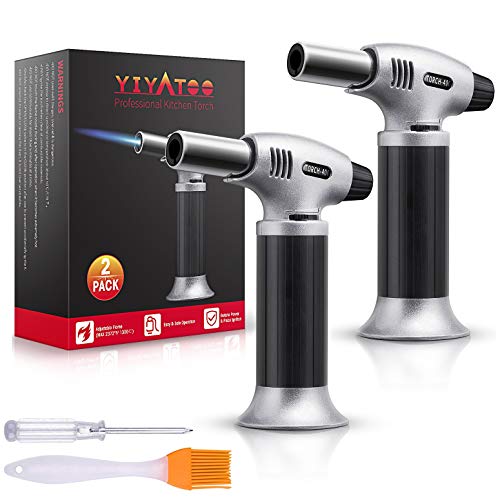YIYATOO Professional Kitchen Torch Quality (Butane Gas Not Included) for Home Chef's Kitchen for Searing Food, Meat, Crème Brule | Adjustable Flame (MAX 2372°F) - for Cooking, Baking, BBQ, Home Use - Thumbnail 7