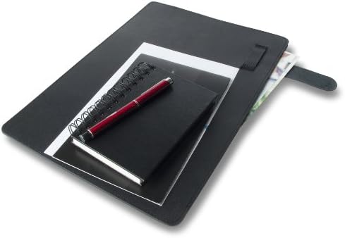 AViiQ Sleek Leather Document Folio - Black