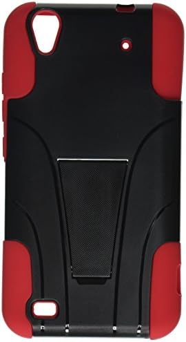 Cell-Pak Fusion Case for ZTE Quartz Z797C - Retail Packaging - Black/Red