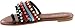 TOP Moda Women's Flat Bohemian Tribal Style Sandal with Fringe and Faux Stones