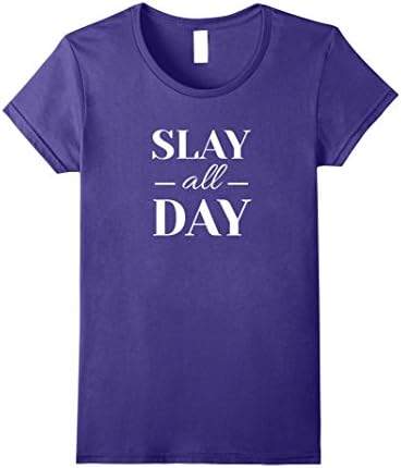 Womens Slay All Day Cute Cosmetics T-Shirt Large Purple