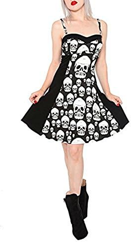Royal Bones by Tripp Gothic Witch Punk Rocker Muerta Skulls Metal Skater Dress (M)