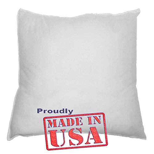 UPC 856984006039, 20 X 20 Pillow Insert Sham Square Form Polyester Premium Hypoallergenic Stuffer, Standard / White - MADE IN USA