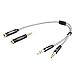 Headset Splitter Cable, CableCreation 3.5mm Female to 2 Dual 3.5mm Male Audio Y Splitter Cable with 3.5mm&nbsp;Audio&nbsp;Jack&nbsp;CTIA&nbsp;to&nbsp;OMTP&nbsp;Adapter,Black&nbsp;and&nbsp;White/&nbsp;0.2&nbsp;M primary