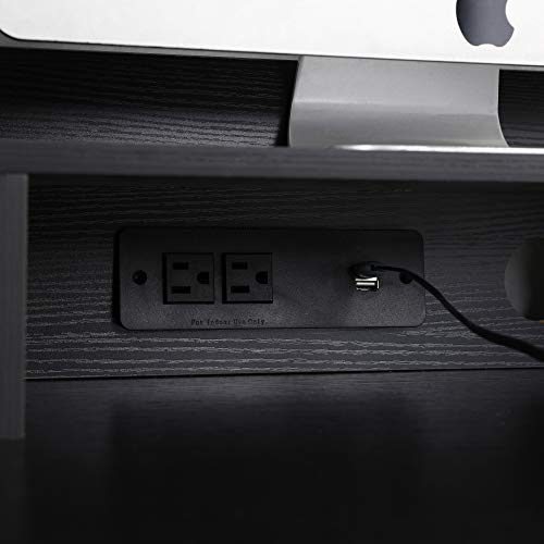 Executive Desk 47" Office Desk PC Laptop Home Office Study Writing Table with USB and Charger Hub