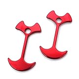 8Pcs Red Aluminum Alloy Tent Rope Adjuster Fish Bone Nails Tent Wind Rope Anchor Hook Tensioner Cord Wrap Tool for Outdoor Camping Hiking Travel Tent Accessories
