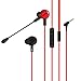 In Ear Gaming Headphones, ELEGIANT Wired Video Noise Reduction Gaming Earbuds with Dual Microphone Ergonomic Comfort-Fit Headsets for PC, PS4, Xbox1, Nintendo Switch and Laptop, Mobile Phone-Black Red