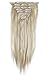 8Pcs 18 Clips 17-26 Inch Curly Straight Full Head Clip in on Hair Extensions Women Lady Hairpiece