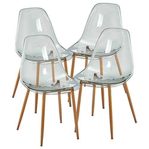 GreenForest Acrylic Ghost Chairs Set of 4, Dining Kitchen Room Chairs