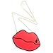 iPhone 8 Plus Case Red Lips with Crossbody Metal Chain Miniko(TM) Cute 3D Sexy Red Lips Silicone Cartoon Funny Gel Lovely Stylish Design Phone Case for iPhone 8 Plus Teen Girls Women
