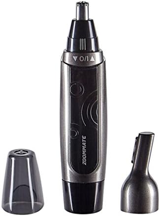 Professional Nose Hair Trimmer, ZOOMMATE Powerful Waterproof Nose Ear Hair Trimmer for Men, Wet/Dry Use Nose Clippers with LED light, Battery Operated(Included an AA Battery)