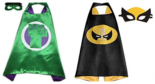 2 Capes, and 2 Masks Hulk & Wolverine Costumes In Gift Box from Outlander