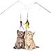 Tacobear 2 Piece Retractable Interactive Teaser Cat Wand 7 Refills Feathers, Cat Feather Toys for Cat