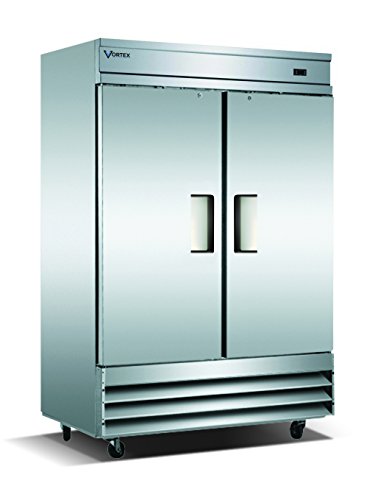 Vortex Refrigeration Commercial Heavy Duty 2 Solid Door Refrigerator - 49 Cu. Ft.