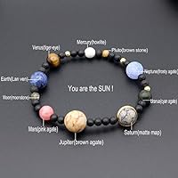 Zozu Galaxy Solar System Bracelet Universe Nine Planets Natural Stone Stars Earth Moon Energy Bracelet Jewelry Wholesale For Unisex