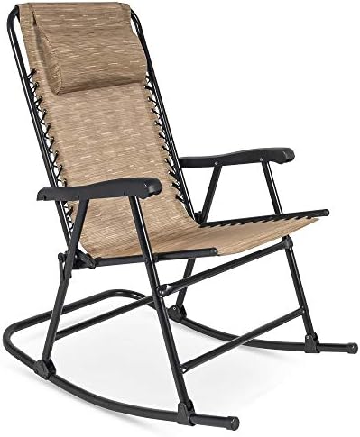 Best Choice Products Foldable Zero Gravity Rocking Mesh Patio Recliner Chair w/Headrest Pillow ...