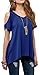 VirScor Women's Tops Short Sleeve T-Shirt Vogue Dew Shoulder Off Wide Hem Design Knit Tees Top