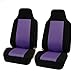 FH Group 3D Air Mesh Car Seat Covers Front Set – Universal Fit Automotive Seat Protectors, Washable Low Back Bucket Seat Covers for SUV, Sedan, Car Accessories, Purple/Black