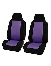 FH Group FB102114   Juego completo de fundas de asiento de coche de tela plana, color rosa y negro para la mayoría de coches, camiones, SUV o furgonetas