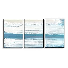 Framed Canvas Wall Art for Living Room, Bedroom Abstract Ink Oil Painting Canvas Prints for Home Decoration Ready to Hanging - 16"x24"x3 Panels
