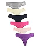Nabtos Women Cotton Thong underwear panties (Pack of 6) (Medium/6, Multi colors)