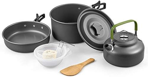 Terra Hiker Camping Cookware, Nonstick, Lightweight Pots, Pans with Mesh Set Bag for Backpacking, Hiking, Picnic