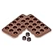 Sorbus Round Silicone Mold for Chocolate Jelly and Candy - 15-piece Per Mold (Set of 2)